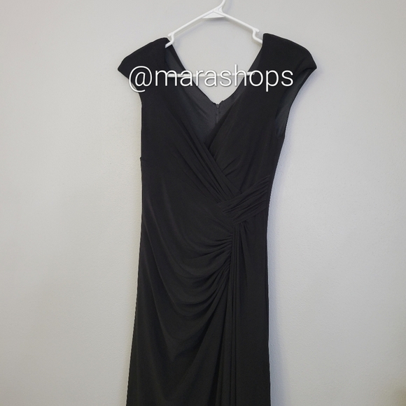 La Femme Ruched Jersey Sheath Gown - Picture 3 of 6